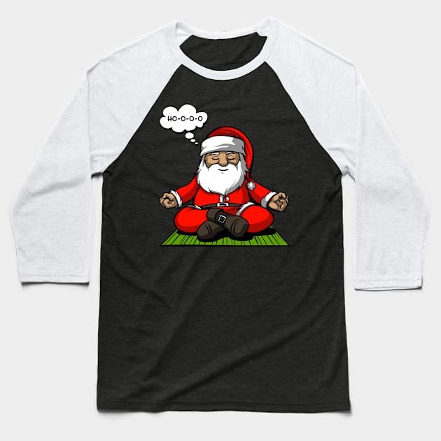 Santa Christmas Meditation Baseball T-Shirt by underheaven